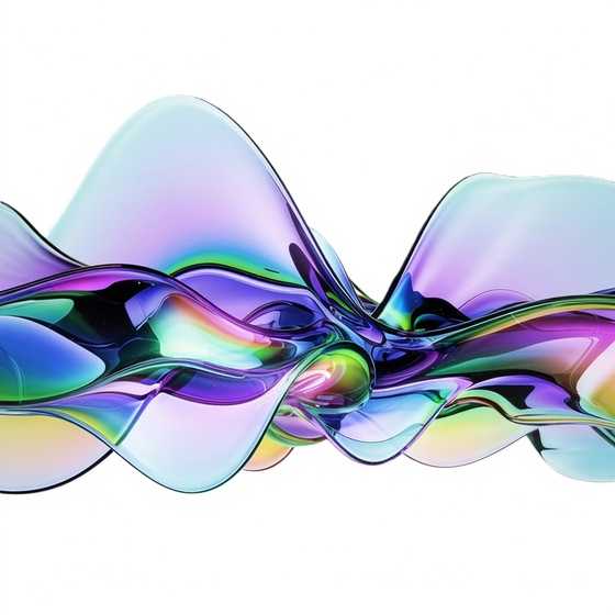 Wave function visualized as glowing blue sine curve on dark background, quantum physics aesthetic, minimal